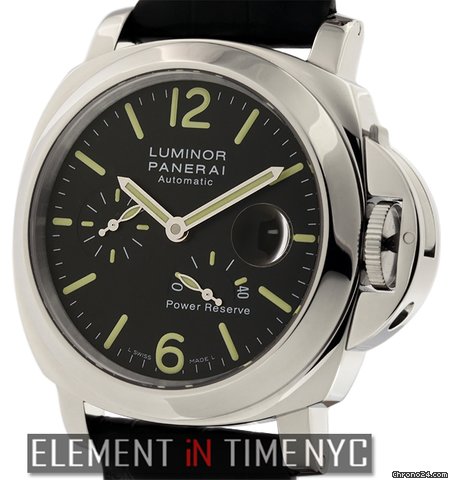 Panerai Luminor Steel Black Dial 44mm Power Reserve PAM 90 B+P