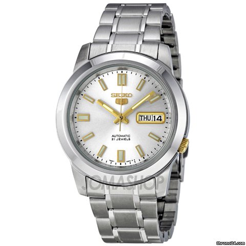 Seiko 5 Silver Stainless Steel Automatic Mens Watch SNKK09