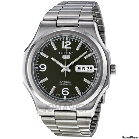 Seiko 5 Automatic Black Dial Stainless Steel Mens Watch SNKK57