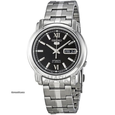 Seiko 5 Automatic Black Dial Stainless Steel Mens Watch SNKK81