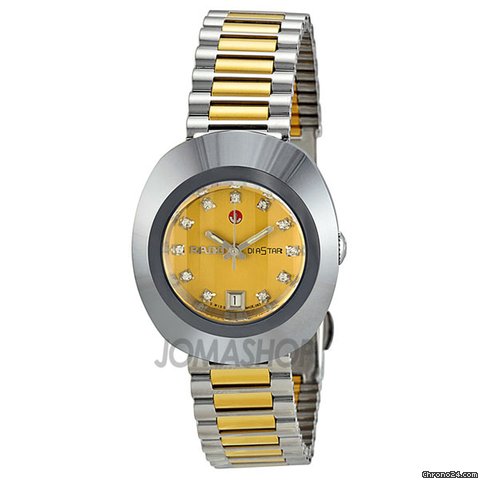 Rado Original Diastar Gold Tone Dial Two Tone Stainless Steel Mens Watch R12403633