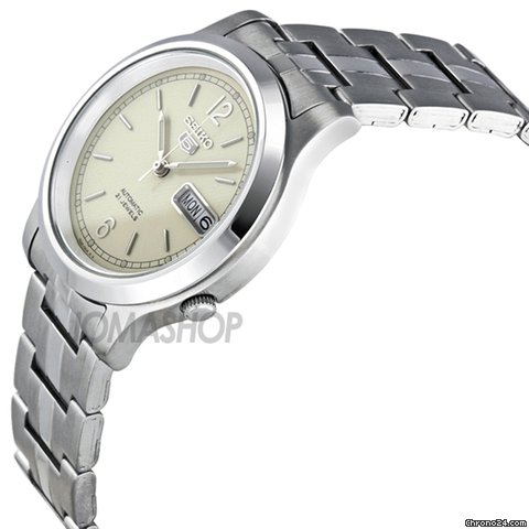 Seiko 5 Ivory Dial Stainless Steel Automatic Mens Watch SNK797 WATCHES 2