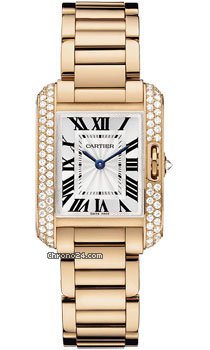 Cartier Tank Anglaise Pink Gold With Diamonds