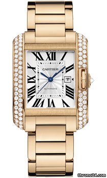 Cartier Tank Anglaise Pink Gold With Diamonds