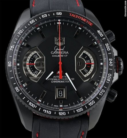 replica TAG Heuer Grand Carrera RS2 Chronograph Calibre 17 Black Titanium WATCHES 1 