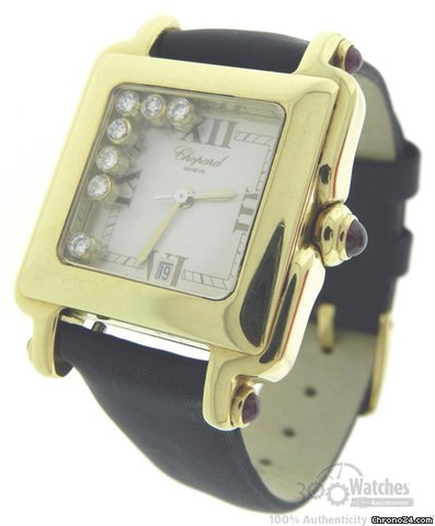 Chopard Happy Sport 27/6677-21 18K Yellow Gold Diamond Date Watch