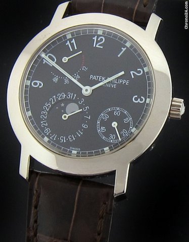 Patek Philippe White Gold Moonphase Power Reserve 5055G