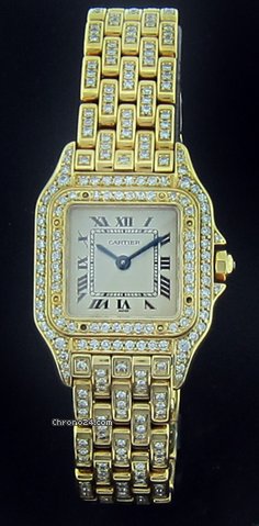 Cartier Yellow Gold FULL DIAMOND Panther Watch
