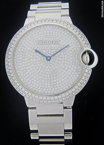 Cartier White Gold Ballon Bleu Pave Diamond Watch WE902045