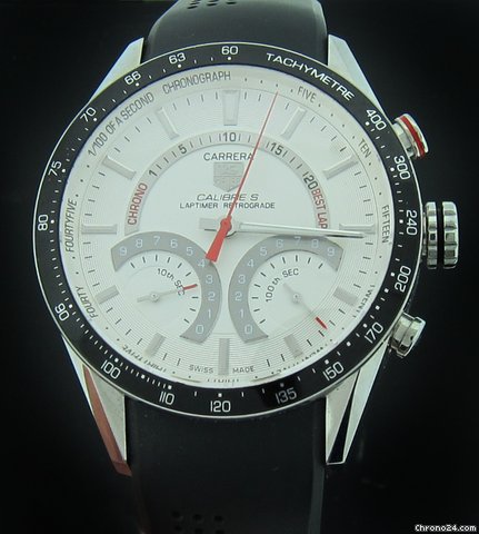 TAG Heuer Steel Carrera Calibre S Laptimer Watch CV7A11.FT6012