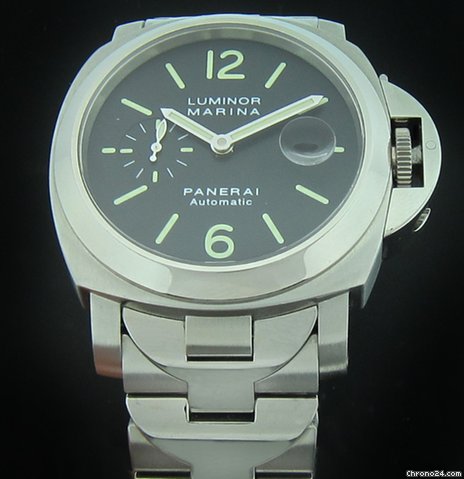 Panerai Stainless Steel Luminor Marina Automatic Bracelet Watch