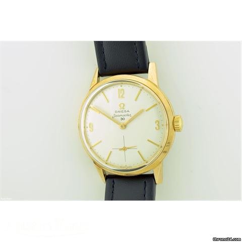 Omega Seamaster 30 gold plated manual on strap