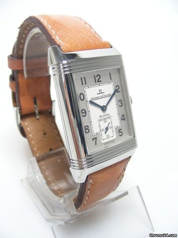 replica Jaeger-LeCoultre Reverso big size/grande taille steel/acier cadran deux tons silver dial WATCHES 1