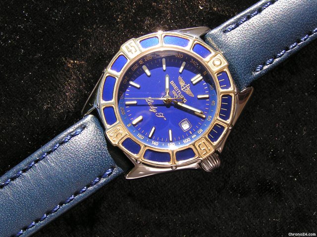 replica Breitling Lady J blaues Zifferblatt blue dial WATCHES 1