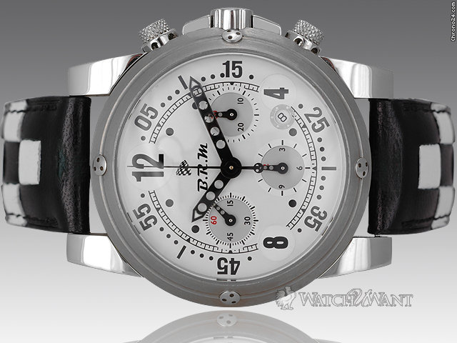 B.R.M GP44 Chronograph Ref. GP-44-102 44mm Titanium Case - Silver Dial - Black Hands - BNIB - Brand New