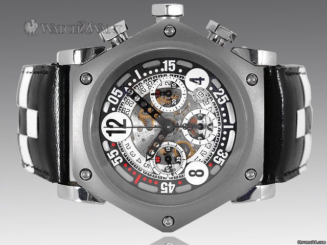 B.R.M SCR Racing 48mm Chronograph Ref. SCR-48CNRacing - SPECIAL LIMITED EDITION - Only 150 Pieces - 48mm Hexogonal Titanium Case - Skeletonixed Dial - Black Hands - BNIB - Brand New