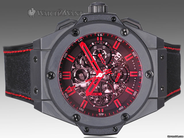 Hublot Big Bang King Power Chronograph - Congo Special Edition Only 100 Pieces - Skeleton Dial & Red Crystal - 48mm Black Ceramic - Brand New In Box
