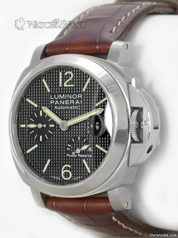 replica Panerai PAM 241 - Luminor Power Reserve - 40mm Stainless Steel - Black Waffle Textured Hobnail Dial WATCHES 1 