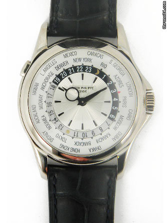 Patek Philippe 18k white gold Worldtime