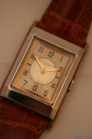 Vacheron Constantin Rectangular pink gold and stainless steel