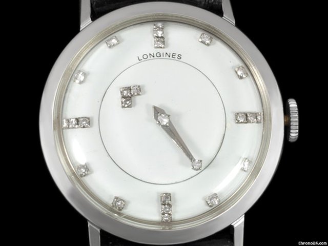 replica Longines 1958 LONGINES Vintage MYSTERY DIAL Watch - 14K White Gold & WATCHES 1 