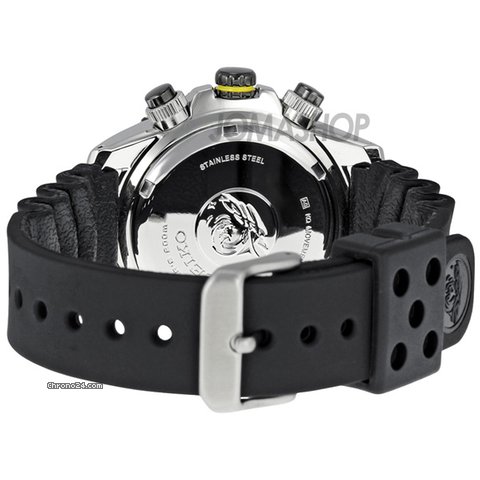 replica Seiko Solar Diver Black Dial Chronograph Rubber Strap Mens Watch SSC021 WATCHES 1 