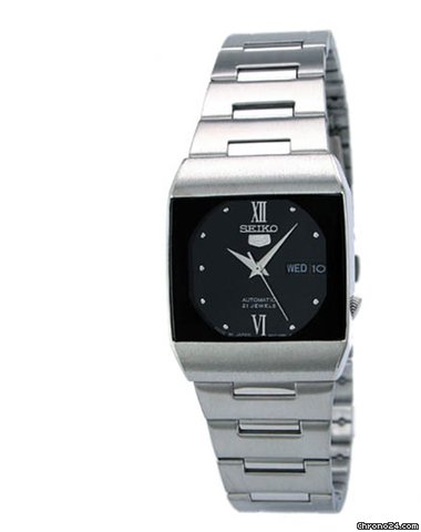 Seiko 5 Black Dial Stainless Steel Mechanical Ladies Watch SNY011