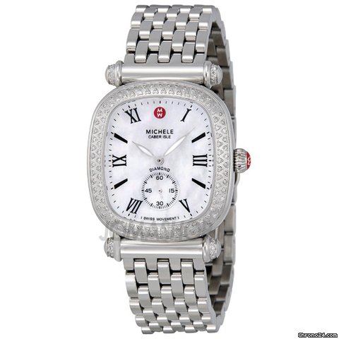 Michele Caber Isle Mother of Pearl Dial Stainless Steel Ladies Watch MWW16C000001
