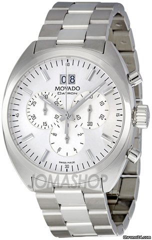 Movado Datron Chronograph Stainless Steel Silver Dial Mens Watch 0606477