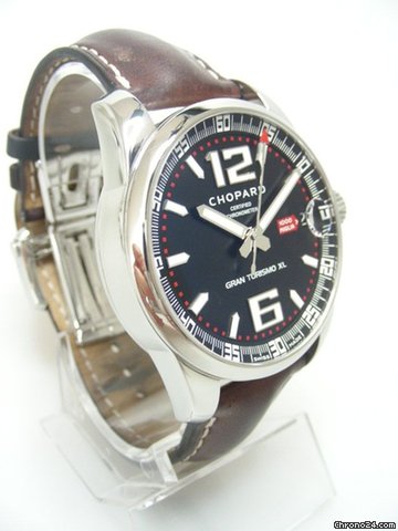 replica Chopard Mille Miglia Gran Turismo XL steel/acier sur cuir cadran noir/black dial WATCHES 1 