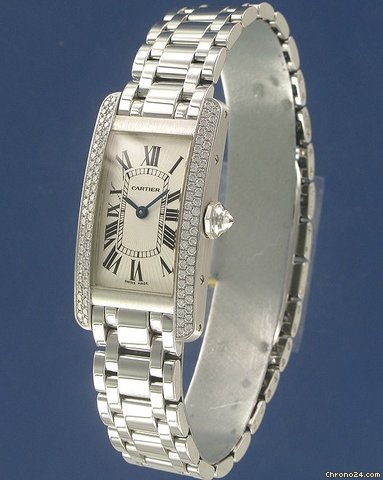 replica Cartier Tank Americaine  White Gold Diamonds WATCHES 1 