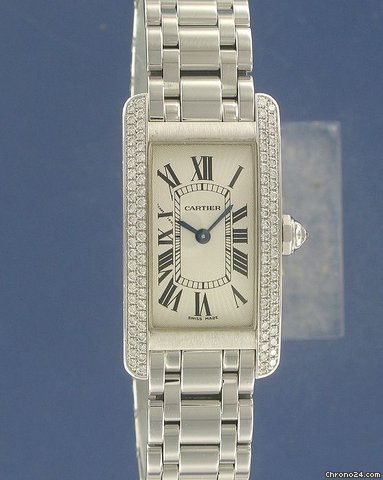Cartier Tank Americaine  White Gold Diamonds