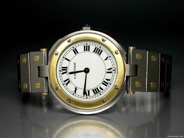 Cartier "Cartier Santos" Edelstahl/Gelbgold-Quartzwerk