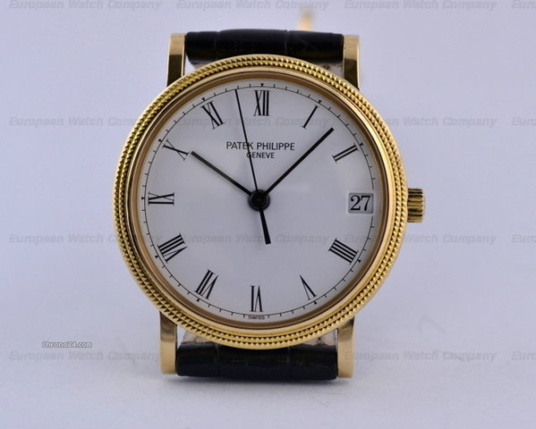 Patek Philippe Calatrava 18K Yellow Gold Automatic Hobnail Bezel White Dial 33MM