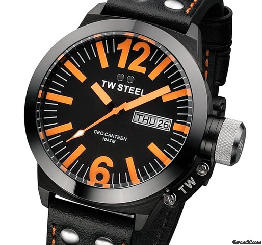 TW Steel CEO CANTEEN TWCE1027 CE1027 Herrenuhr Black Orange Highlight