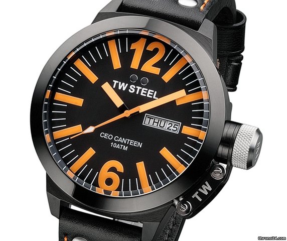 TW Steel CEO CANTEEN TWCE1028 CE1028 Herrenuhr Black Orange Highlight
