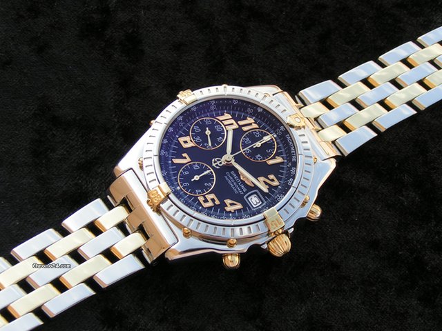 replica Breitling Chrono Vitesse Stahl/Gold mit Pilotarmband schwarz WATCHES 1 