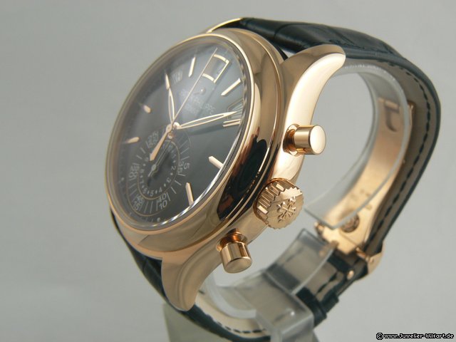 replica Patek Philippe CHRONOGRAPH ANNUAL CALENDAR ROSEGOLD BLACK  DIAL WATCHES 1 