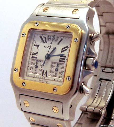 replica Cartier SANTOS GALBEE CHRONOREFLEX  ACC/ORO UOMO WATCHES 1 