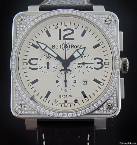 Bell & Ross Steel Diamond Chronograph BR01-94