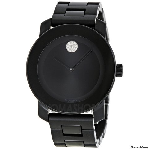 Movado Bold Black Dial Crystal Assent Unisex Watch 3600102