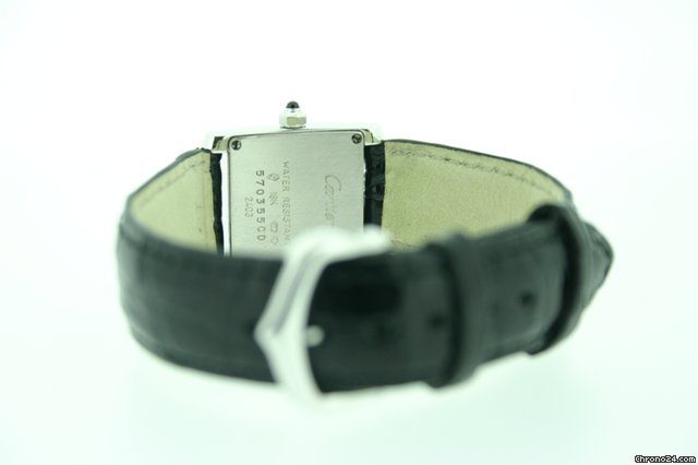 replica Cartier Tank Francaise 18ct White Gold on Leather WATCHES 1 