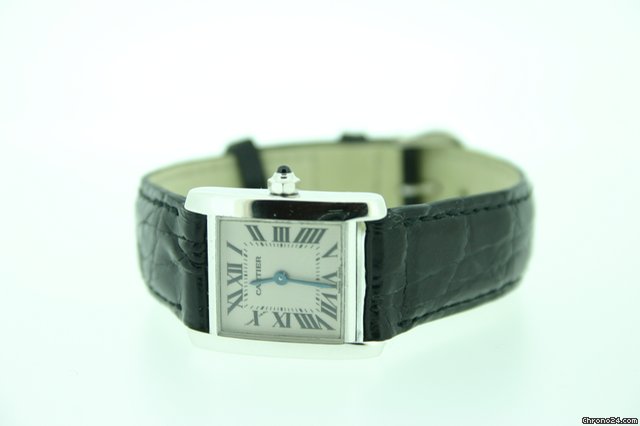 Cartier Tank Francaise 18ct White Gold on Leather