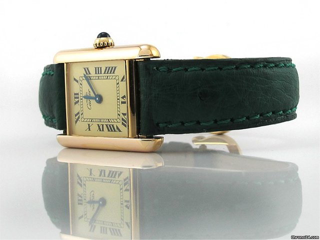 replica Cartier "TANK VERMEIL 5057001" 20,5 mm 925/- Silber vergoldet Quarz WATCHES 1 