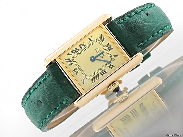 Cartier "TANK VERMEIL 5057001" 20,5 mm 925/- Silber vergoldet Quarz