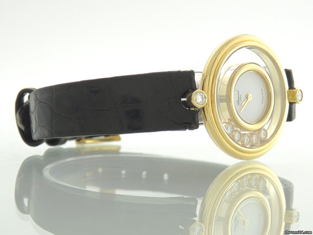 replica Chopard " Happy Diamonds" 750/18K Gelbgold, 7 Brillanten, NEUE REV. WATCHES 1 