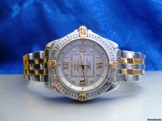 Breitling Lady Cockpit in Stahl-Gold mit Pilotband in Stahl-Gold Diam.