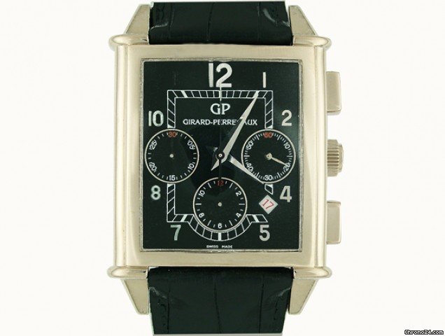 Girard Perregaux 1945 XXL Vintage Automatik Chronograph 18kt Wei gold