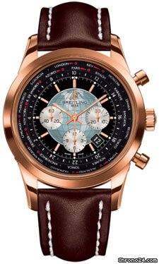 Breitling Transocean Chronograph Unitime Red Gold