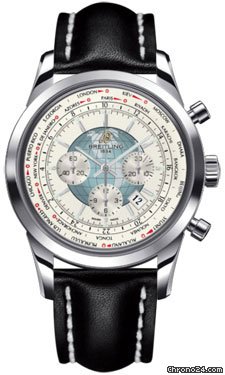 Breitling Transocean Chronograph Unitime Stainless Steel